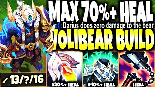 This new Max Heal Volibear Build with 70+% HEALING/SHIELDS is INSANE 🔥 LoL Top Volibear s12 Gameplay