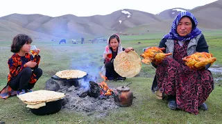 Shepherd Mother  Cooking Organic Shepherd Style Food in Nature| Village life of Afghanistan