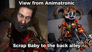 [FNAF/SFM] FNAF6 Scrap Baby to the Back Alley - view from animatronic