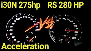 Hyundai i30N PERF 275 HP VS VW GOLF GTI C.S 290 HP Acceleration 0-250 km/h