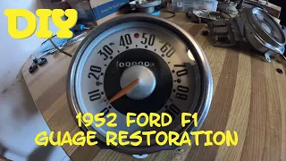 1952 Ford F1 Truck Speedo Restoration Setting Odometer Back to Zero. Field Find Truck. Hot Rod Truck