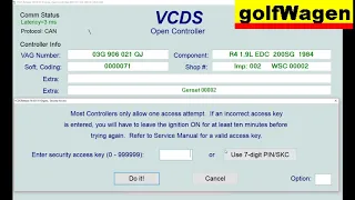 VCDS-VAG 01-engine ECU security access code? /VW Golf 5 tested/