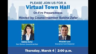 Virtual Town Hall on Fire Preparedness Hosted by Councilmember Sabina Zafar