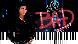 Michael Jackson - Bad - Colored Piano Tutorial  + Sheet Music