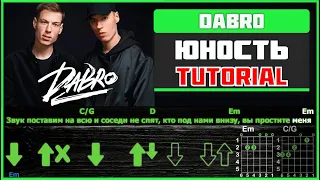 Dabro - Юность | Guitar tutorial | Без баррэ