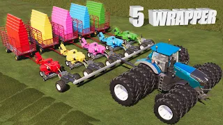 KING OF TRACTORS! SMALL HAY BALING WITH EXTRACTOR BALER & AUTO LOADER and BIG FENDT TRACTOR! FS19