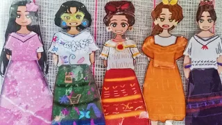 Disney Encanto Paper Dolls Dress Up Mirabel Isabela Dolores Luisa Pepa "The Madrigal Girls"