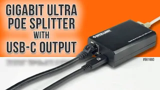 Gigabit Ultra PoE Splitter with USB-C Output