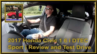 2017 Honda Civic 1 6 i DTEC Sport PX67NLC | Review and Test Drive