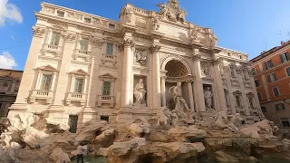 The Trevi Fountain In The Morning, Rome | Italy | 19 August 2022 | 4K