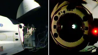 Nasa astronauts leave ISS aboard SpaceX capsule ahead of splashdown