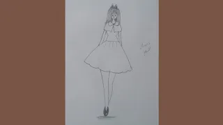 How to Draw a very easy Girl drawing || girl drawing tutorial