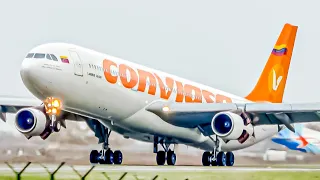 [4K] STUNNING CLOSE-UP | Conviasa Airbus A340-300 Windy Landing at Belgrade Airport | With ATC