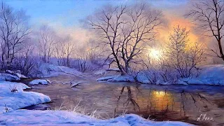 Зимние деревенские пейзажи художника Александра Воли