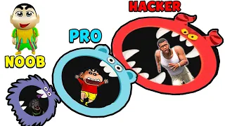 SHINCHAN NOOB VS PRO VS HACKER IN HOLEY ESCAPE with franklin & chop | dream squad op