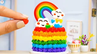 Sweet Rainbow Chocolate Cake Creations 🌈 Miniature Buttercream Delights