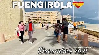 FUENGIROLA MALAGA SPAIN BEACH WALK IN DECEMBER 2021 [4K]