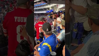 Angry L.A. Rams Fans Confront 49ers Fans at SoFi Stadium on 10/30/2022 #shorts #larams #49ers #nfl