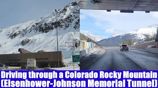 Driving through a Colorado Rocky Mountain (Eisenhower-Johnson Memorial Tunnel)