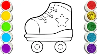 Colorful Roller Skate 🛼 Drawing, Painting, Coloring for Kids and Toddlers