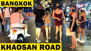 Bangkok Night Walk around the famous Khaosan Road [ 4K ]