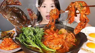 말랑 게탕🦀 소프트쉘크랩 넣은 꽃게탕 먹방 Soft shell crab soup [eating show] mukbang korean food