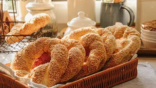 Simple life in a country house~Garden work~Prepare Turkish bagels - Simit and fried fish