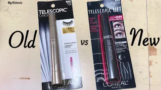 OLD vs NEW! LOREAL TELESCOPIC LIFT MASCARA... which is better?? Comparison, Demo &  Honest Reviews