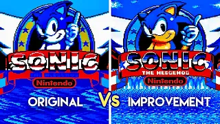 Sonic The Hedgehog (NES) Original Vs. Improvement #retrogaming #romhack #hummerteam