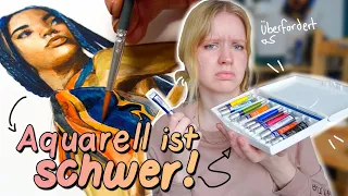 Künstlerin probiert AQUARELLFARBEN ... und ist sehr überfordert 🎨🙀