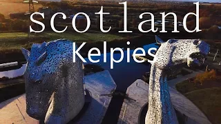 (4K) Amazing Scottish Sculptures The Kelpies by drone ( mavic pro )
