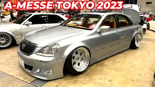 2023 A-MESSE TOKYO  STANCE USDM JDM LEXUS 車高短 エーメッセ スタンス 会場内の凄い台数