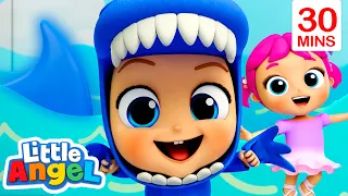 If You're Happy and You Know It (Baby Shark Version) | Nursery Rhymes for kids - Little Angel