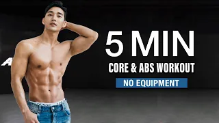 5 MIN Belly Fat Blast ! (No-Equipment) Core Workout l 5분 코어 운동 (뱃살 태우기)