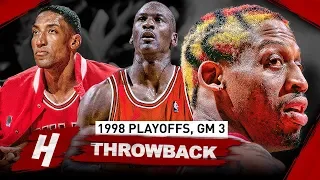 Michael Jordan, Scottie Pippen & Dennis Rodman Game 3 Highlights vs Nets 1998 Playoffs - EPIC