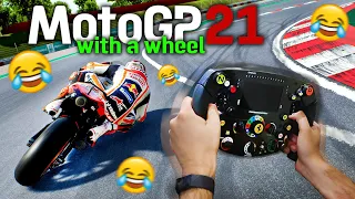 PLAYING MOTOGP 21 WITH A STEERING WHEEL & PEDALS