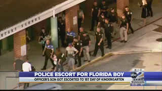 Police escort Florida boy for his first day of Kindergarten