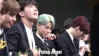 181024 BTS Reaction at Korean Popular Culture and Arts Awards 2018