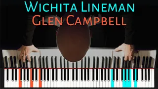 Wichita Lineman | Glen Campbell (piano cover) [SeeMusic Synthesia-style Tutorial] Scott Willis Piano