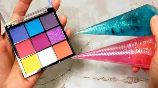Making Slime with Mini Piping Bags and Makeup Eyeshadow - Satisfying Slime Videos #39