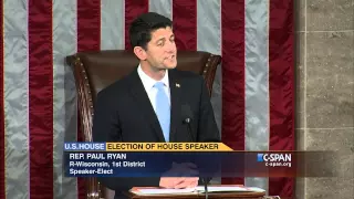 Newly-elected Speaker Paul Ryan (R-WI) addresses House of Representative (C-SPAN)