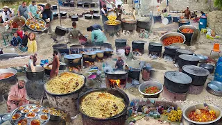 Afghanistan's Largest and Traditional Wedding Ceremony | Food Preparation | Kabuli pulao recipe
