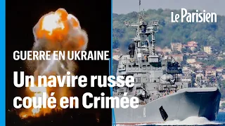 Crimée : l'impressionnante destruction du navire russe Novocherkassk, bombardé par l'Ukraine