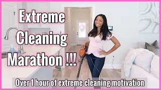 EXTREME CLEANING MARATHON | CLEAN WITH ME 2021 | OVER 1 HOUR OF CLEANING MOTIVATION