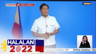 Marcos nagpasalamat sa mga tagasuporta; sinabing dapat manatiling nakatutok | 10 May 2022