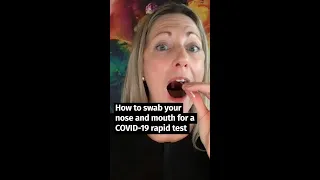 COVID-19 rapid test: How to swab your nose and mouth 🦠 #shorts