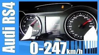 Audi RS4 Avant B8 4.2 V8 FSI Acceleration 0-247 km/h Beschleunigung Autobahn