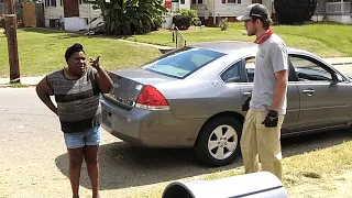 Neighbor LIVID at SLUMLORD and gives him a PIECE of her mind