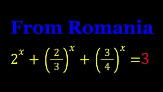 A Fun Exponential Equation from Romania