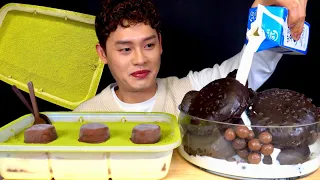 ASMR 녹차 티라미수🟢쿠키앤크림도넛 블랙홀릭도넛 우유 말아먹방~!! Green Tea Tiramisu With Chocolate Cream Doughnut MuKBang~!!